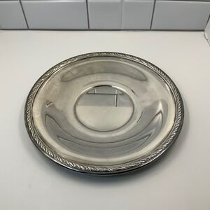 Wallace Silverplate Round Serving Tray Platter Embossed Scroll Border 5121 11in